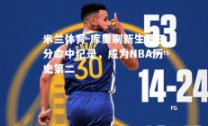 米兰体育-库里刷新生涯三分命中纪录，成为NBA历史第二